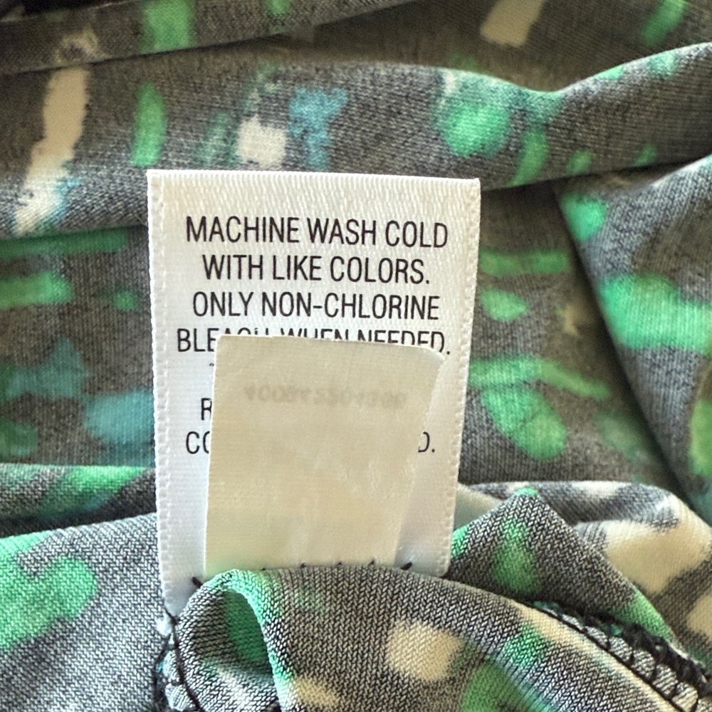Apt. 9 Black and Green Patterned Faux Wrap Dress - Picture 8 of 8